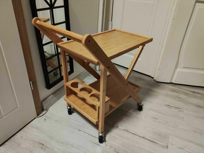 Wózek Barek na Kółkach Regał kuchenny drewniany z drewna