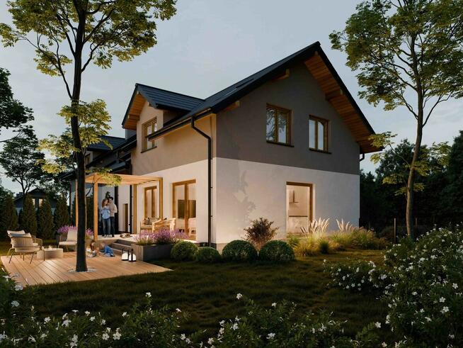 Dom bliźniak na dużej działce