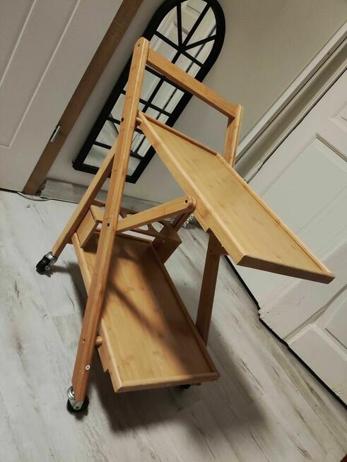 Wózek Barek na Kółkach Regał kuchenny drewniany z drewna