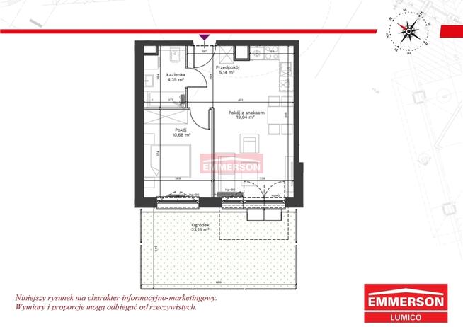 2 pok. z ogródkiem 23 m2 | Bonarka | Bezpośrednio
