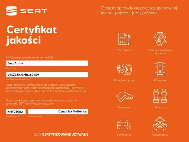 Seat Arona VAT 23% FR 1.0TSI 110KM DSG 2021 r., salon PL, I właściciel