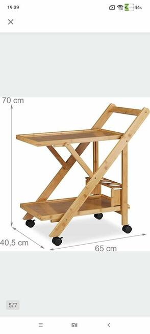 Wózek Barek na Kółkach Regał kuchenny drewniany z drewna