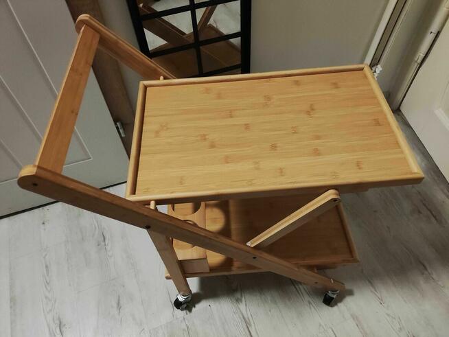 Wózek Barek na Kółkach Regał kuchenny drewniany z drewna