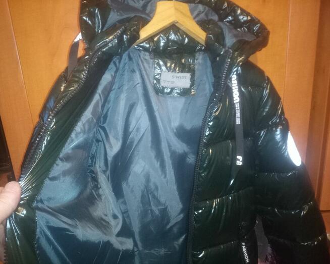 Kurtka damska zimowa pikowana r.M/L butelkowa zieleń