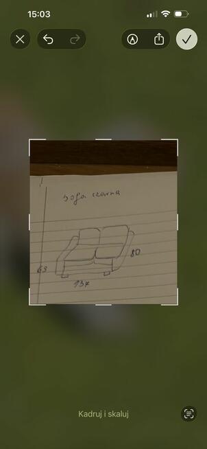 Sofa 2 osobowa z ekoskory.