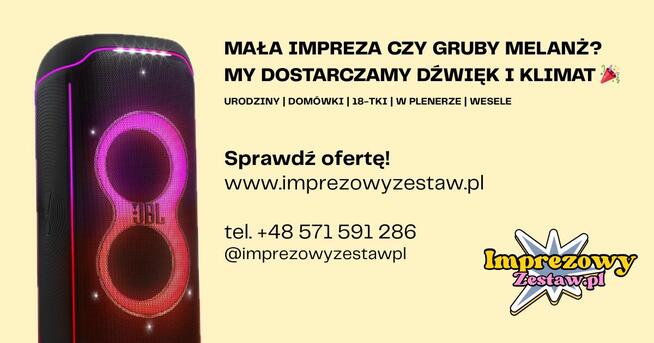 Wynajmę JBL PartyBox z zestawami oświetlenia imprezowego