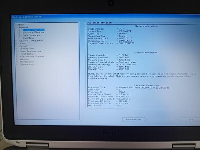 Dell Latitiude E6420