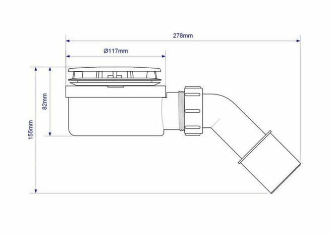 Nowy brodzik akrylowy 100x80x14 z syfonem McAlpine fi 90