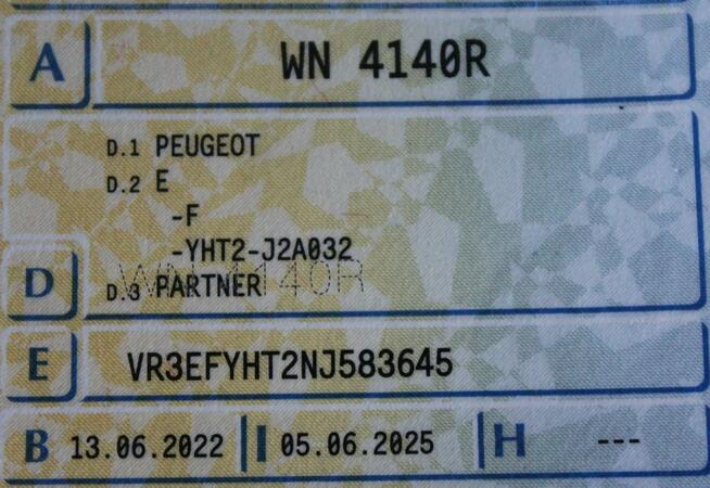 Peugeot Partner Premium L2 1.5 BlueHDI 102KM SalonPL FV23% Grz.Fotele Klimatronik