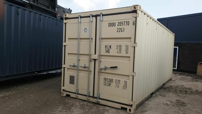 Kontenery 20DC/DV: zielony, kremowy, niebieski - sprzedam