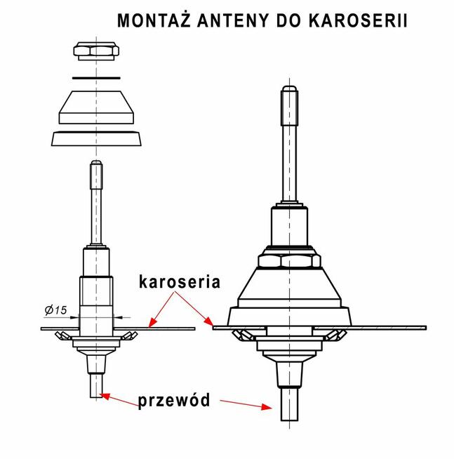 ANTENA 125p 126p Syrena Polonez FIAT FSO CHROM UNITRA