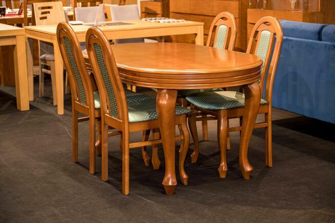 Stół Bukowy 150x90+2x40 + zestaw krzeseł