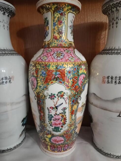 Stare Chińskie wazony idealnie zachowane ręcznie zdobione.