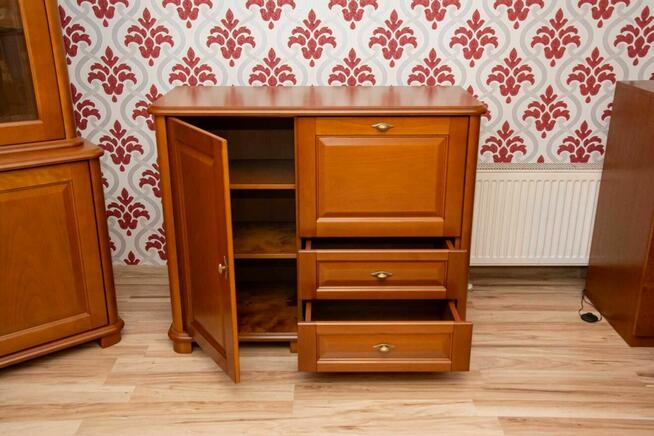 Zestaw Mebli Bukowych Komoda+Witryna