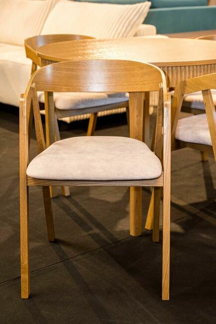 Stół Dębowy Okrągły + zestaw krzeseł