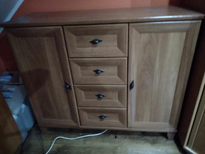 Zestaw meble 3 sztuki komoda witryna rtv