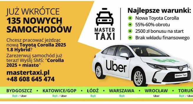 Kierowca taxi Bolt Uber