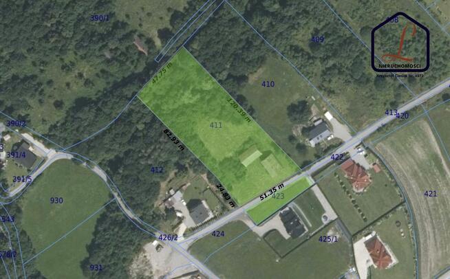 Działka o pow. 61 ar . Trzetrzewina gm. Chełmiec