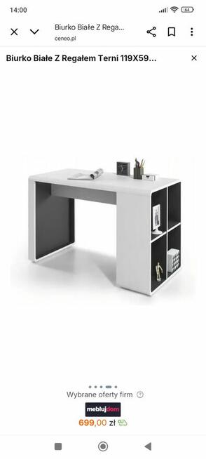 Biurko białe z 4 półkami