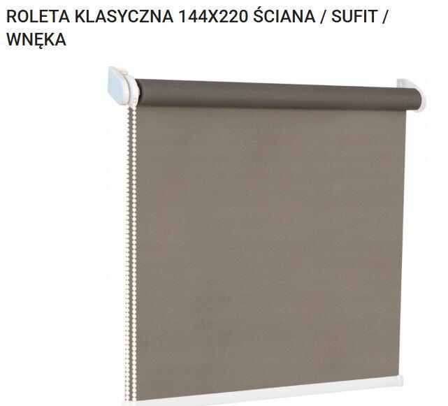 Sprzedam ROLETA KLASYCZNA 144X220 ŚCIANA / SUFIT / WNĘKA