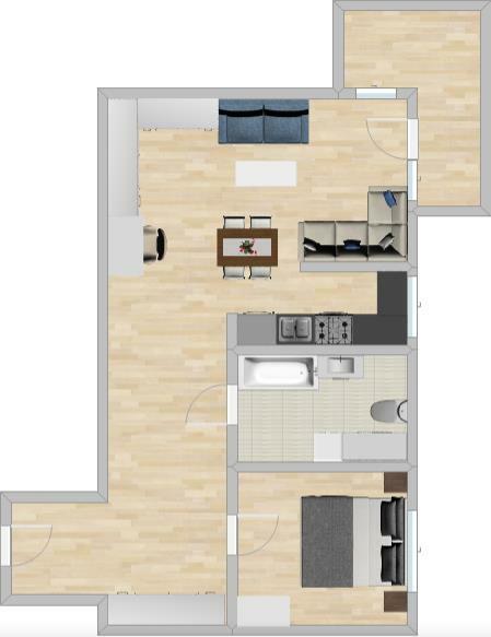 2 pokoje z balkonem, 56m2, mp., Meiera 20