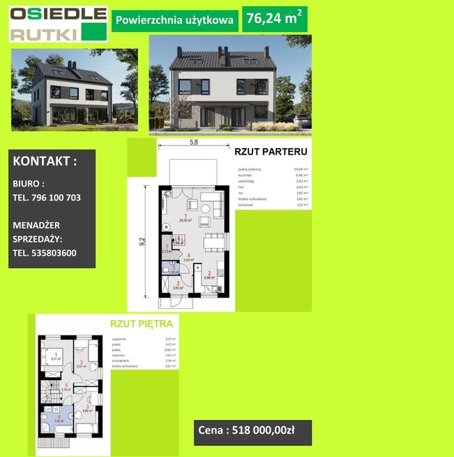 Domy od 52 do 152m2 - różny przedział cenowy