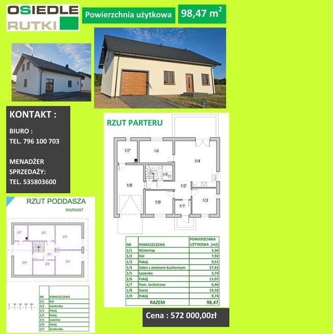 Domy od 52 do 152m2 - różny przedział cenowy