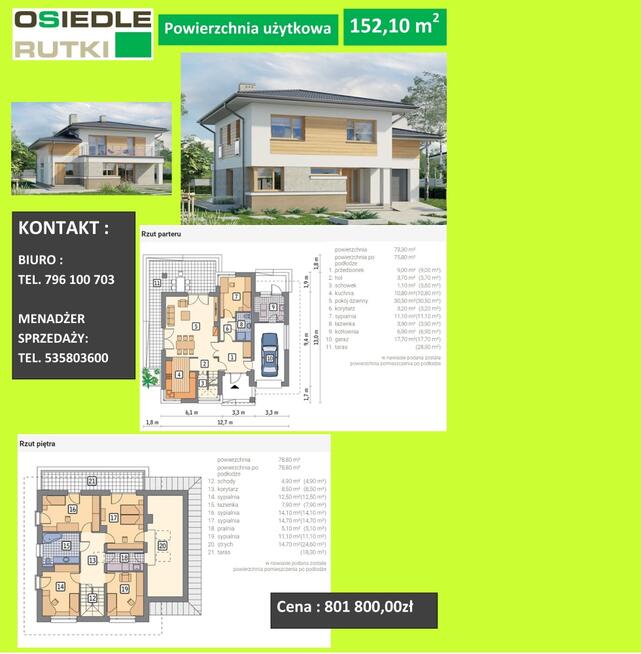 Domy od 52 do 152m2 - różny przedział cenowy