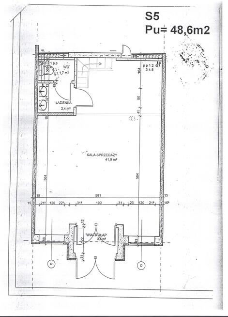 lokal handlowo-usługowy, 48,6 m2