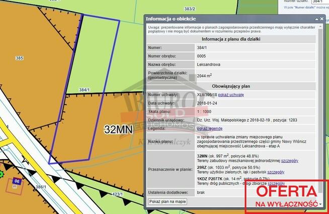 Leksandrowa, piękna działka budowlana 20,47 a