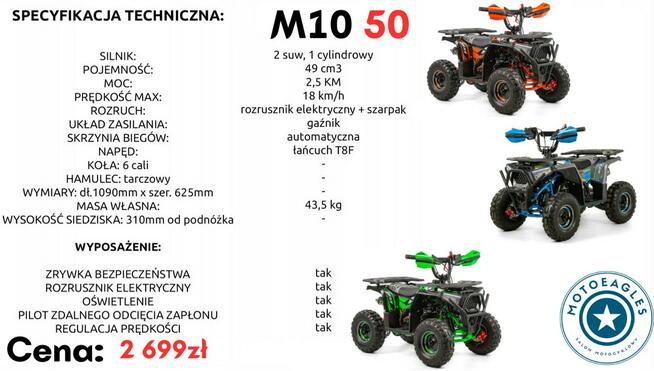 ASIX Inny Quad ASIX M10 50 Transport Raty Fvat Licznik Światła LED Dla Dzieci