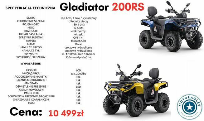 ASIX Inny Quad ASIX Gladiator 200RS Transport Raty Fvat Wtrysk Grzane Manetki