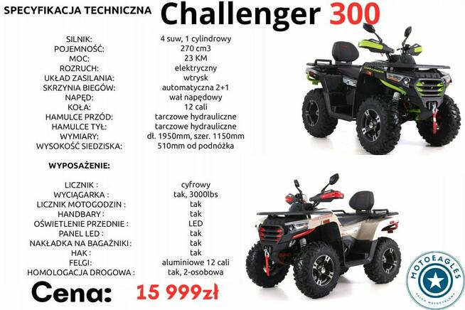 ASIX Inny Quad ASIX Challenger 300RR Transport Raty Fvat Homologacja Drogowa T3B