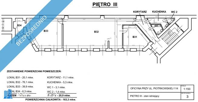 Lokal biurowy 163m2 ul.Piotrkowska
