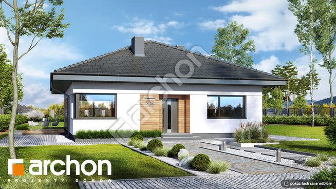 Nowoczesny parterowy dom .