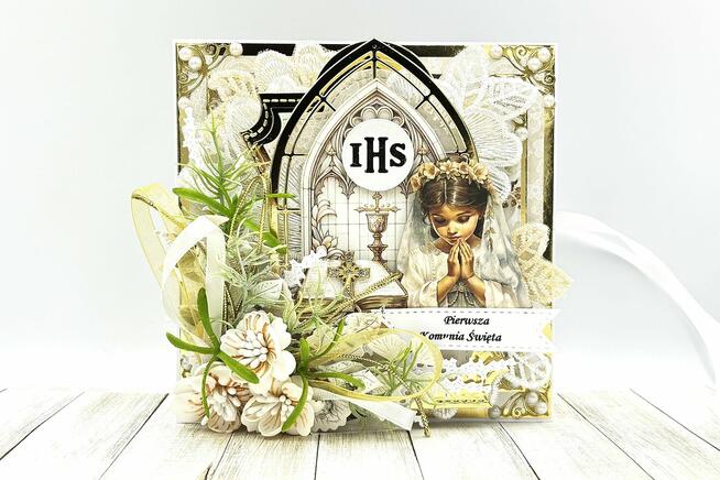 Kartka 3D w torebce – Pamiątka Pierwszej Komunii Świętej