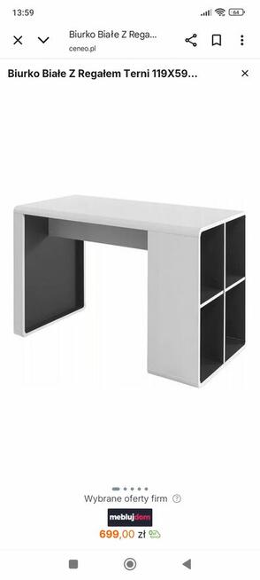 Biurko białe z 4 półkami