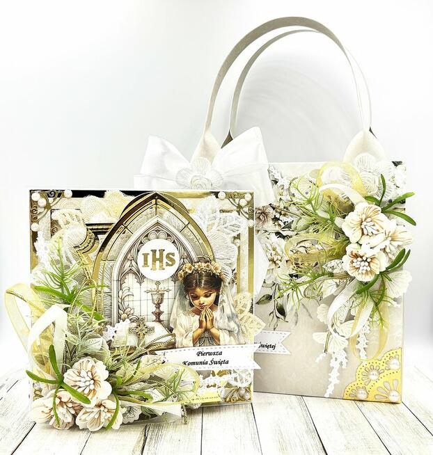 Kartka 3D w torebce – Pamiątka Pierwszej Komunii Świętej