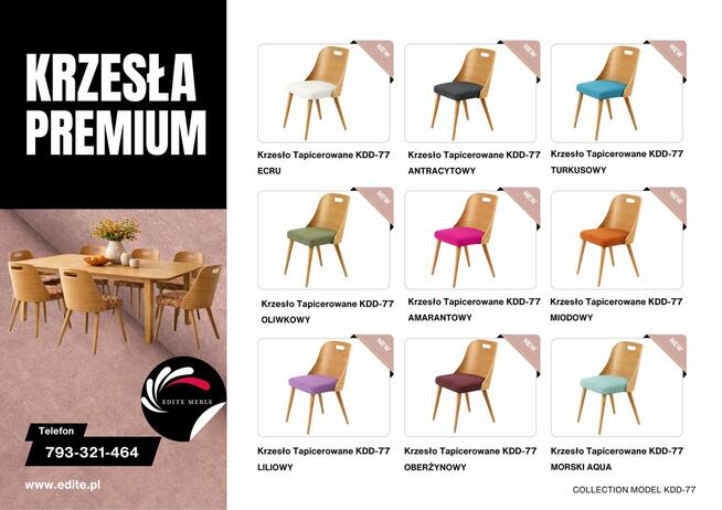 Krzesło Tapicerowane Drewniane KDD-77