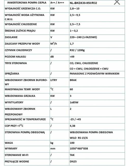 Nowa pompa ciepła 10kW NULITE R32 A+++ WiFi 2 LATA GWARANCJI
