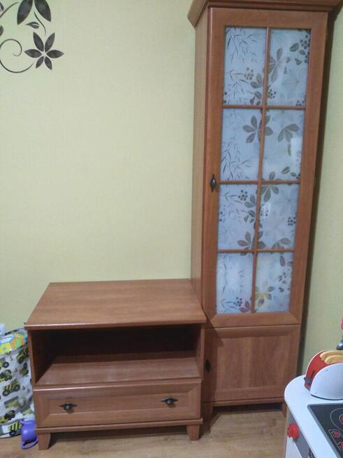 Zestaw meble 3 sztuki komoda witryna rtv