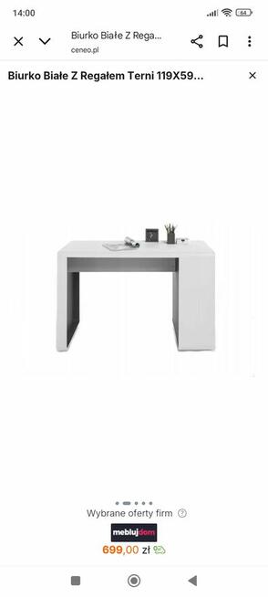 Biurko białe z 4 półkami