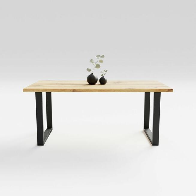 Stół prosty ze stali i drewna 200x90