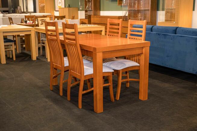 Stół Klasyczny Bukowy 140x80+2x40 + 6 krzeseł