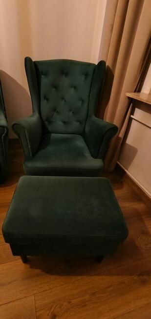 Komplet wypoczynkowy z fotelem i otwieraną pufą