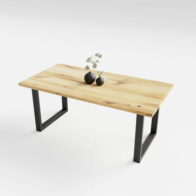 Stół prosty ze stali i drewna 200x90