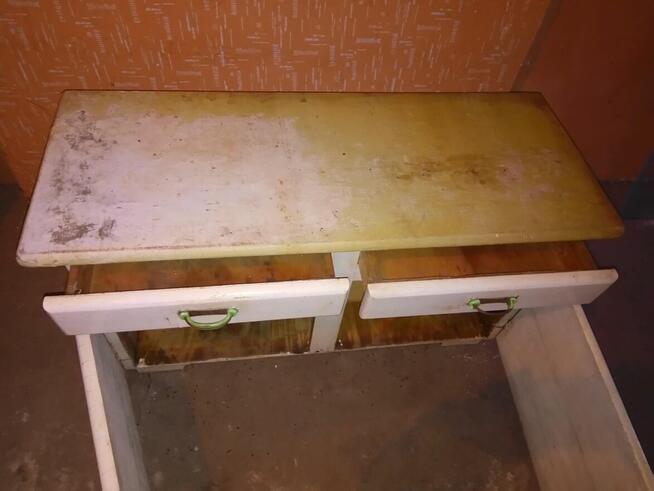 Szafka kuchenna kredens dolny biały PRL lata 60 drewniany re