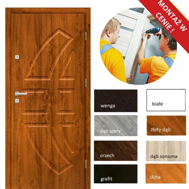 DRZWI WEWNĄTRZKLATKOWE WEJŚCIOWE DO MIESZKAŃ Z MONTAŻEM