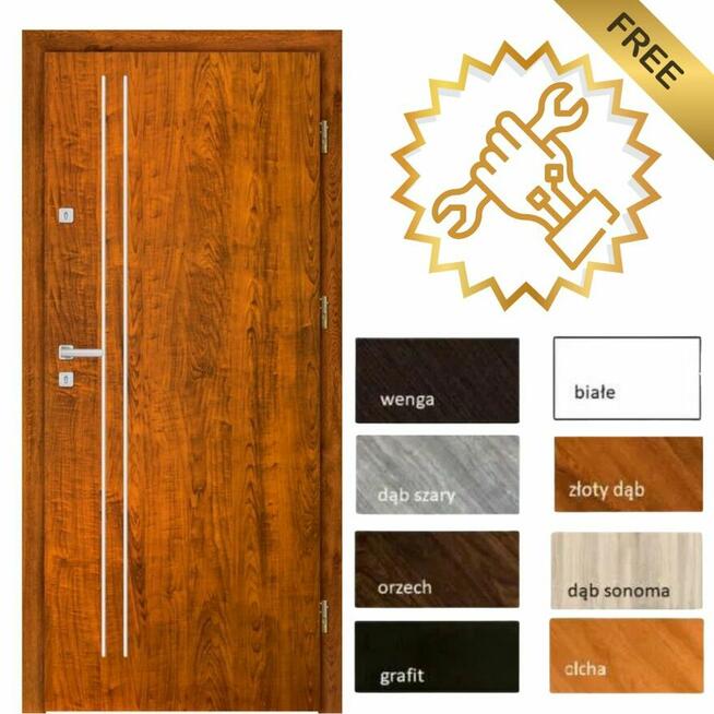 DRZWI WEWNĄTRZKLATKOWE WEJŚCIOWE DO MIESZKAŃ Z MONTAŻEM