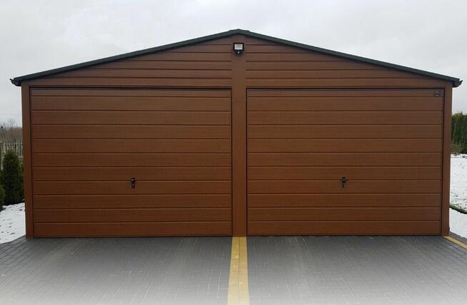 Garaże drewnopodobne, AKRYLOWE 4m x 6m - blachodachówka !